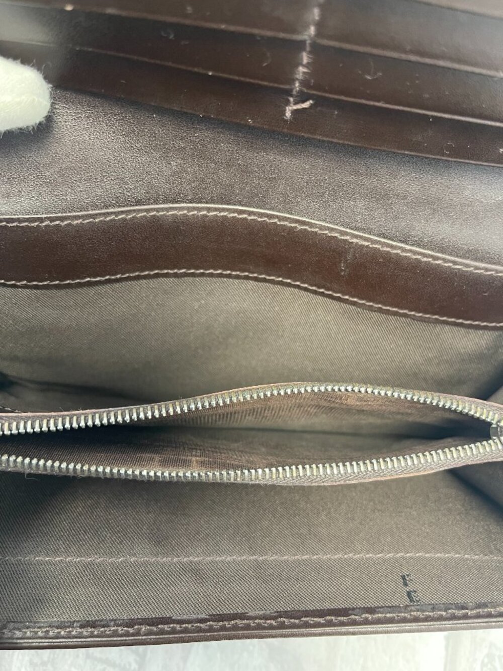 Fendi Zucca FF Canvas Long Wallet w/ Leather Trim - Preowned - Picture 12 of 15